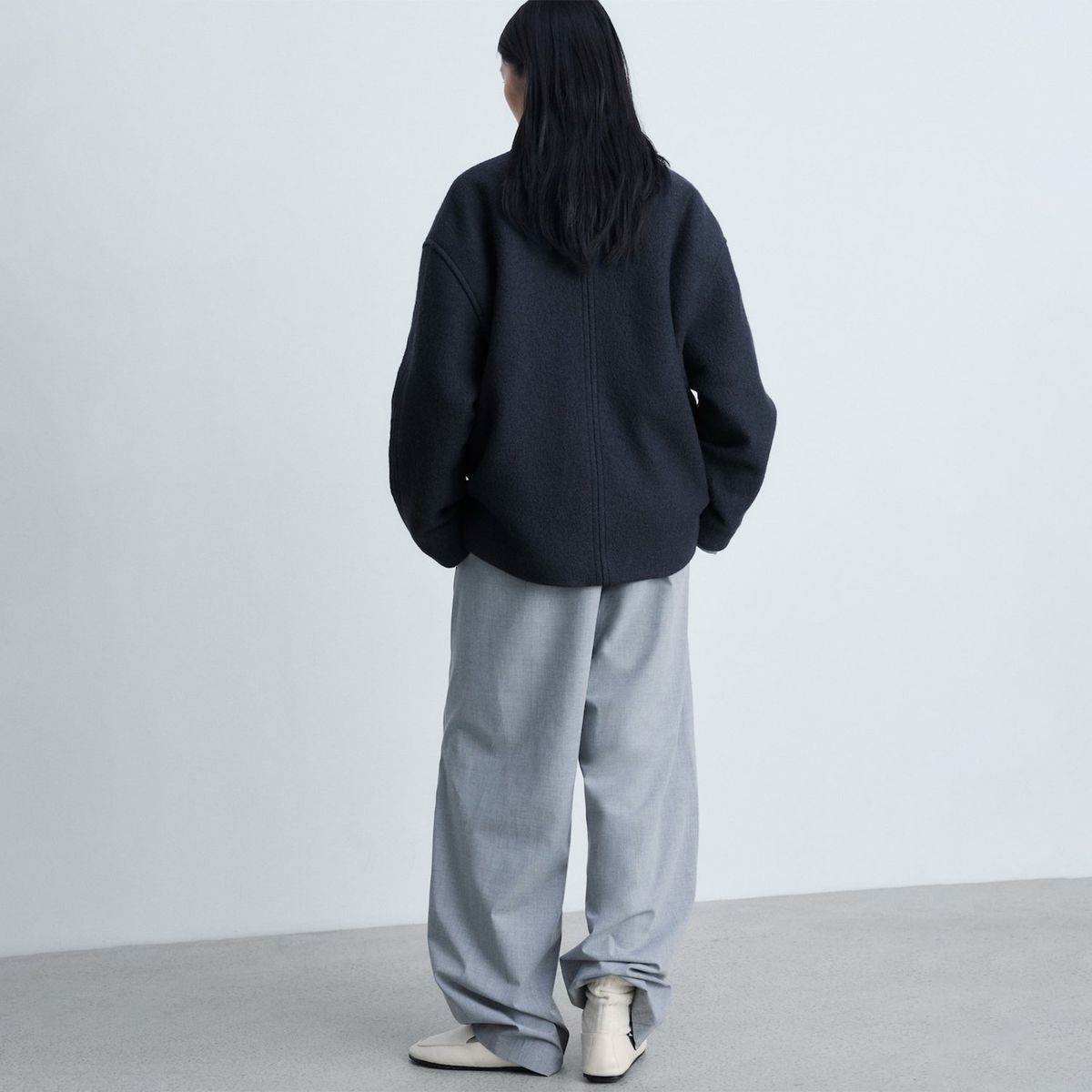 MANGO - Chaqueta Lana Cuello Alto Mujer Mango