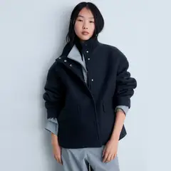 MANGO - Chaqueta Lana Cuello Alto Mujer