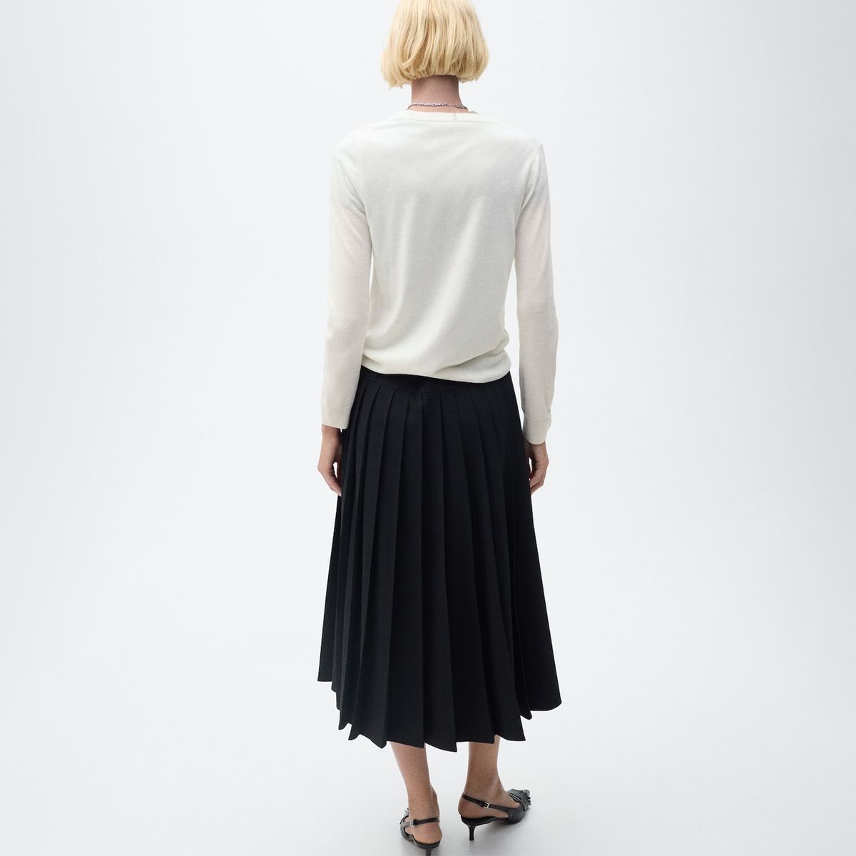 MANGO - Sweater Mezcla Lana Cuello Redondo Mujer Mango