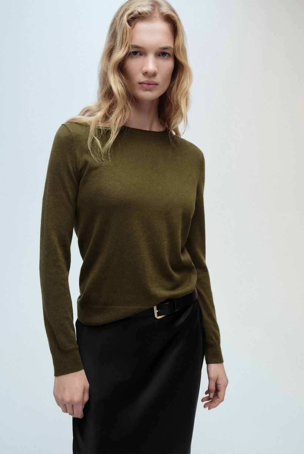 MANGO - Sweater Mezcla Lana Cuello Redondo Mujer Mango
