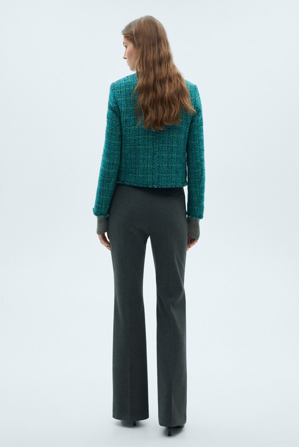 MANGO - Chaqueta Tweed Bolsillos Mujer Mango