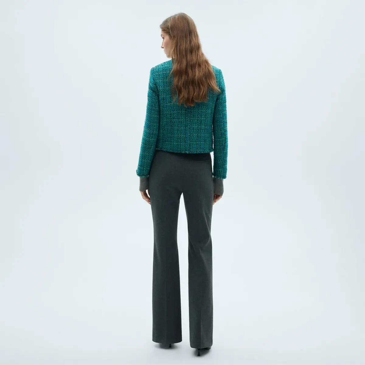 MANGO - Chaqueta Tweed Bolsillos Mujer Mango