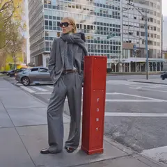 MANGO - Pantalón Traje Mezcla Lana Mujer