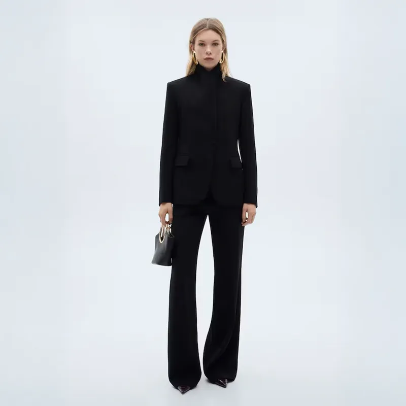 MANGO - Pantalón Traje Wideleg Mujer Mango