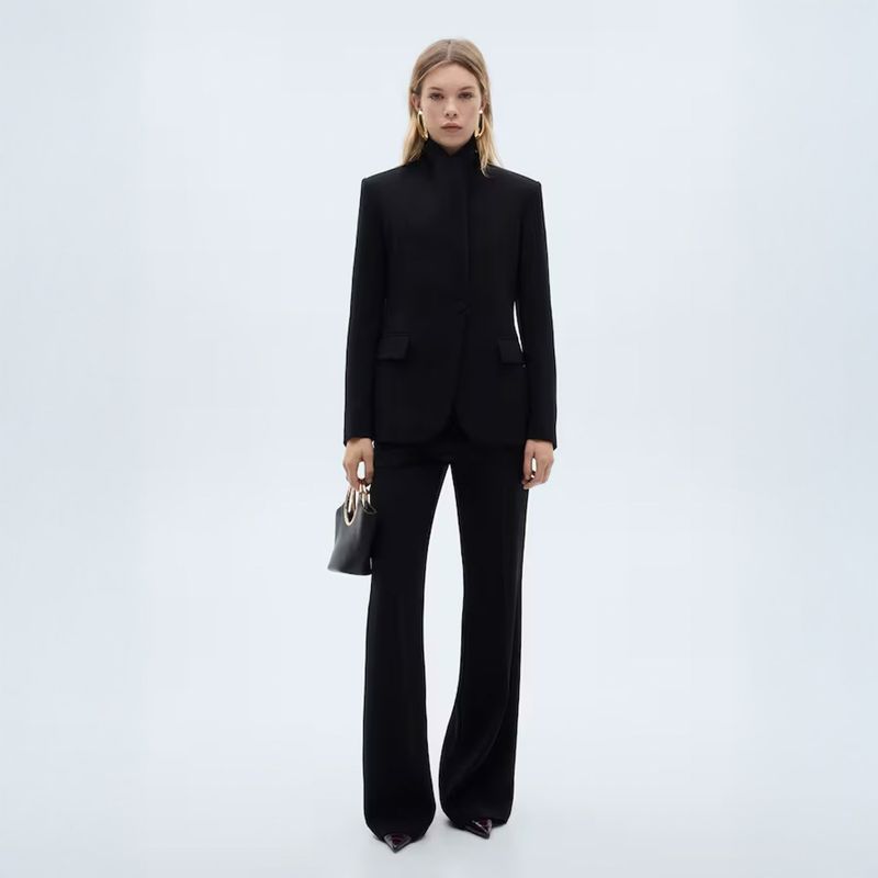 MANGO - Pantalón Traje Wideleg Mujer Mango