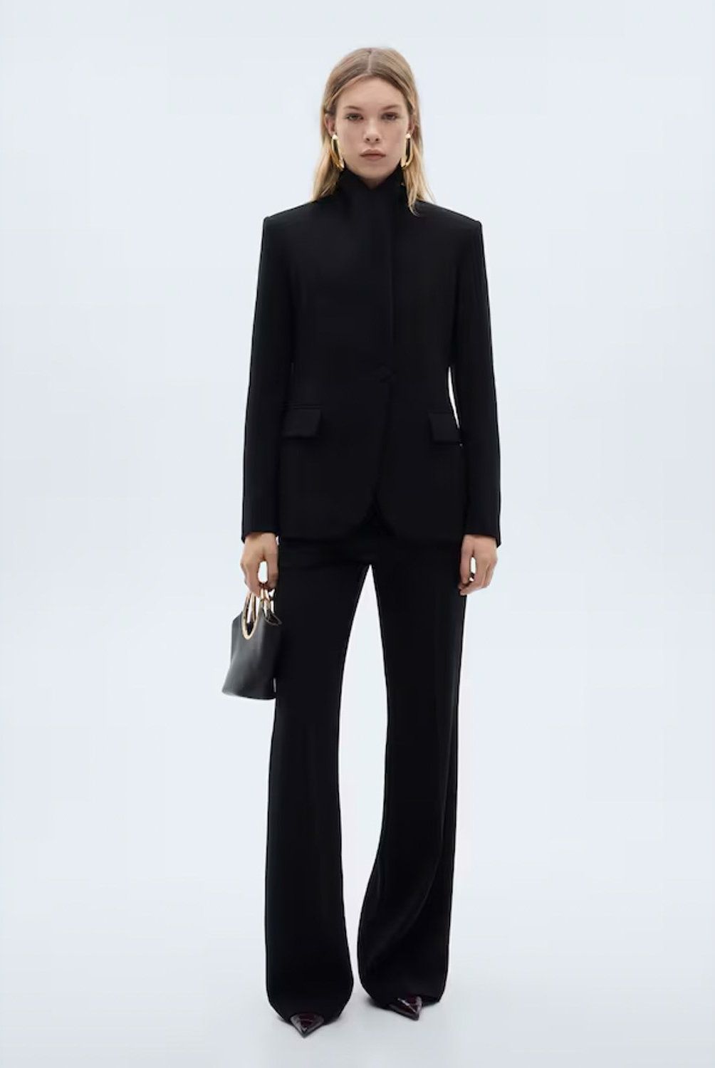 MANGO - Pantalón Traje Wideleg Mujer Mango