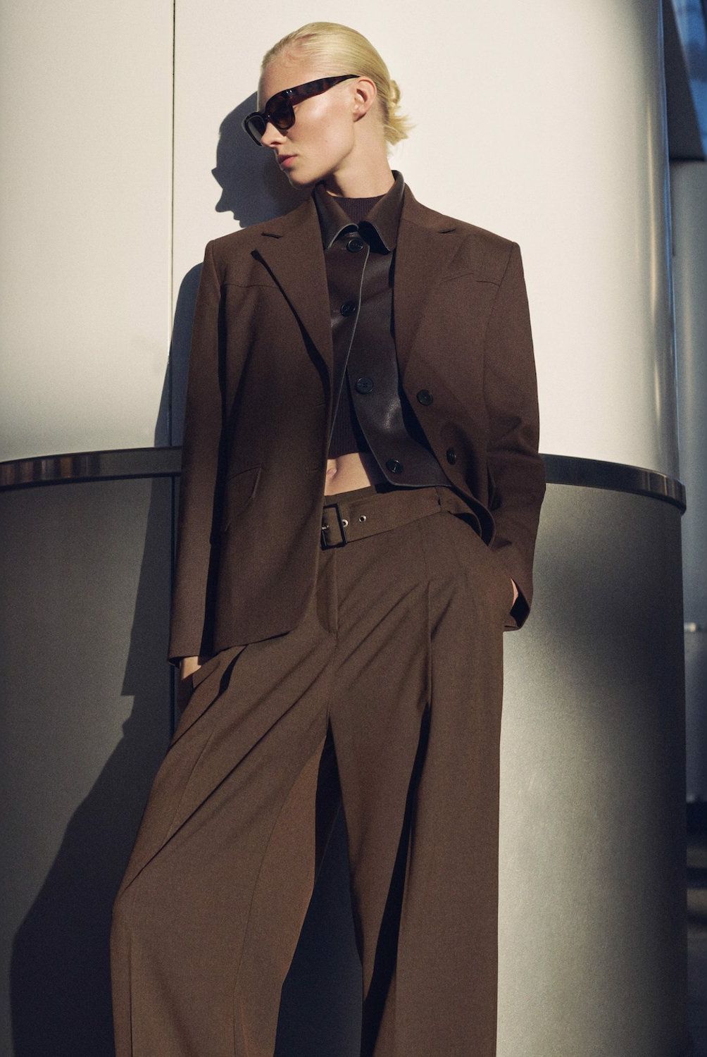 MANGO - Pantalón Traje Cinturón Mujer Mango
