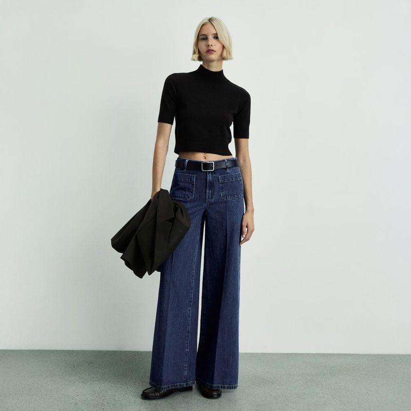 MANGO - Jeans Wideleg Bolsillos Mujer Mango