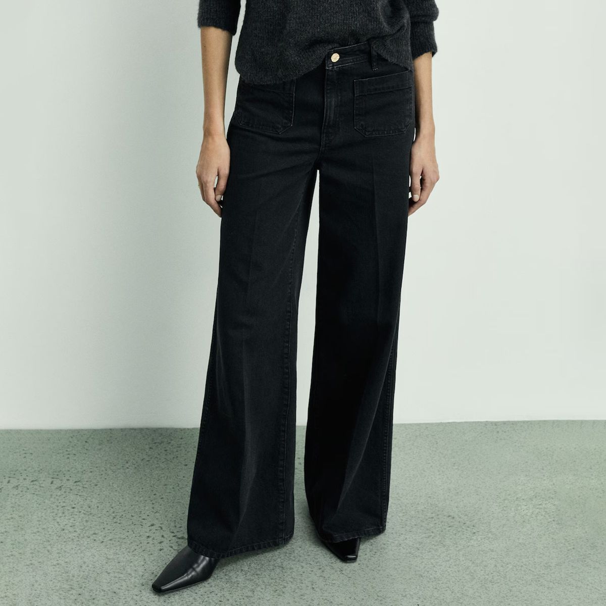 MANGO - Jeans Wide Leg Tiro Medio Mujer Mango