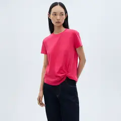 MANGO - Polera Algodón Detalle Nudo Mujer