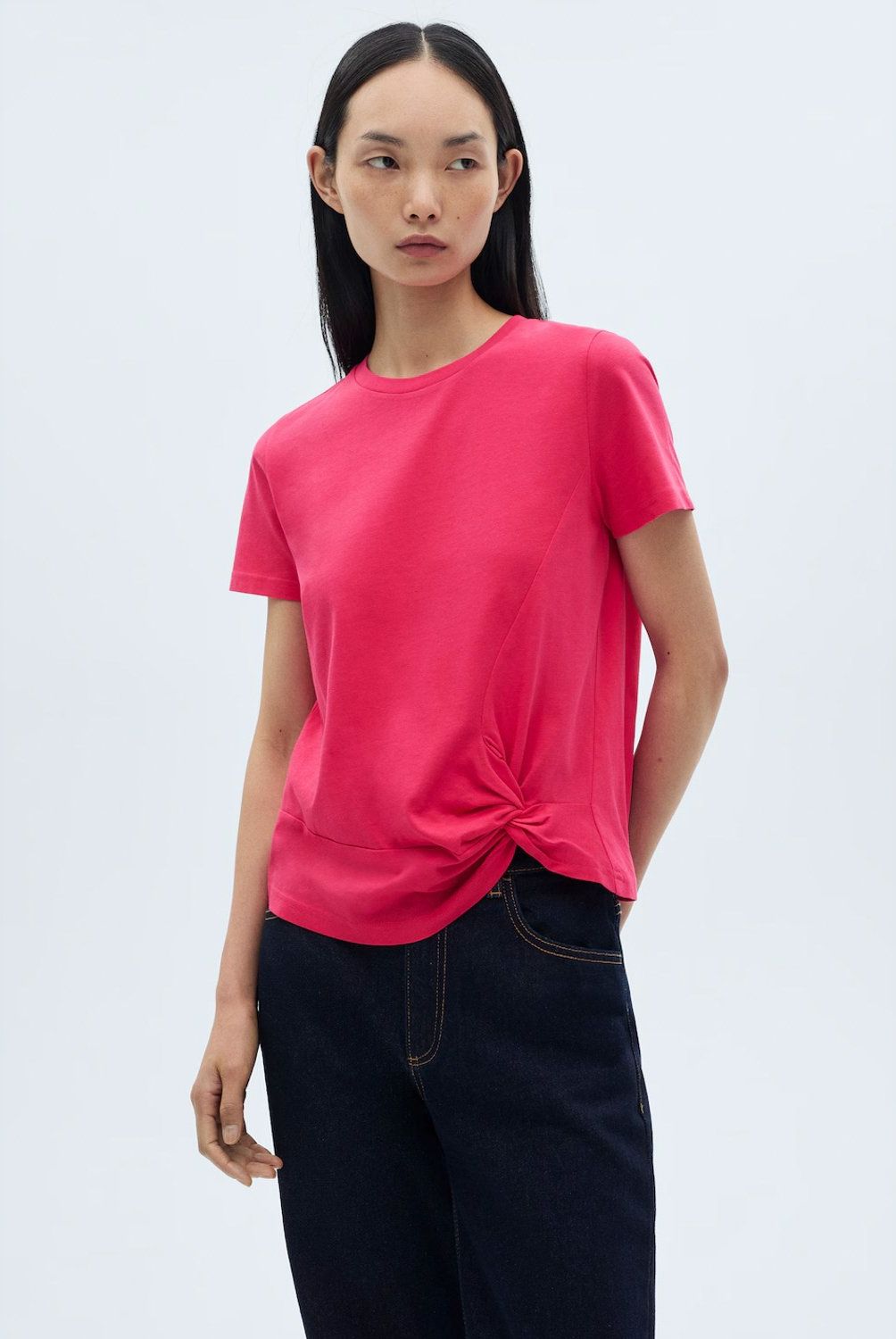 MANGO - Polera Algodón Detalle Nudo Mujer Mango