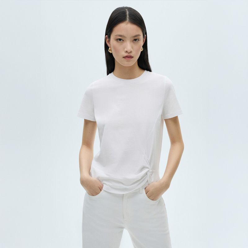 MANGO - Polera Algodón Detalle Nudo Mujer Mango