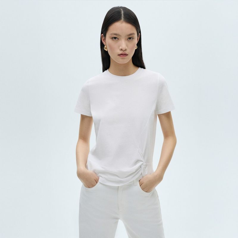 MANGO - Polera Algodón Detalle Nudo Mujer Mango