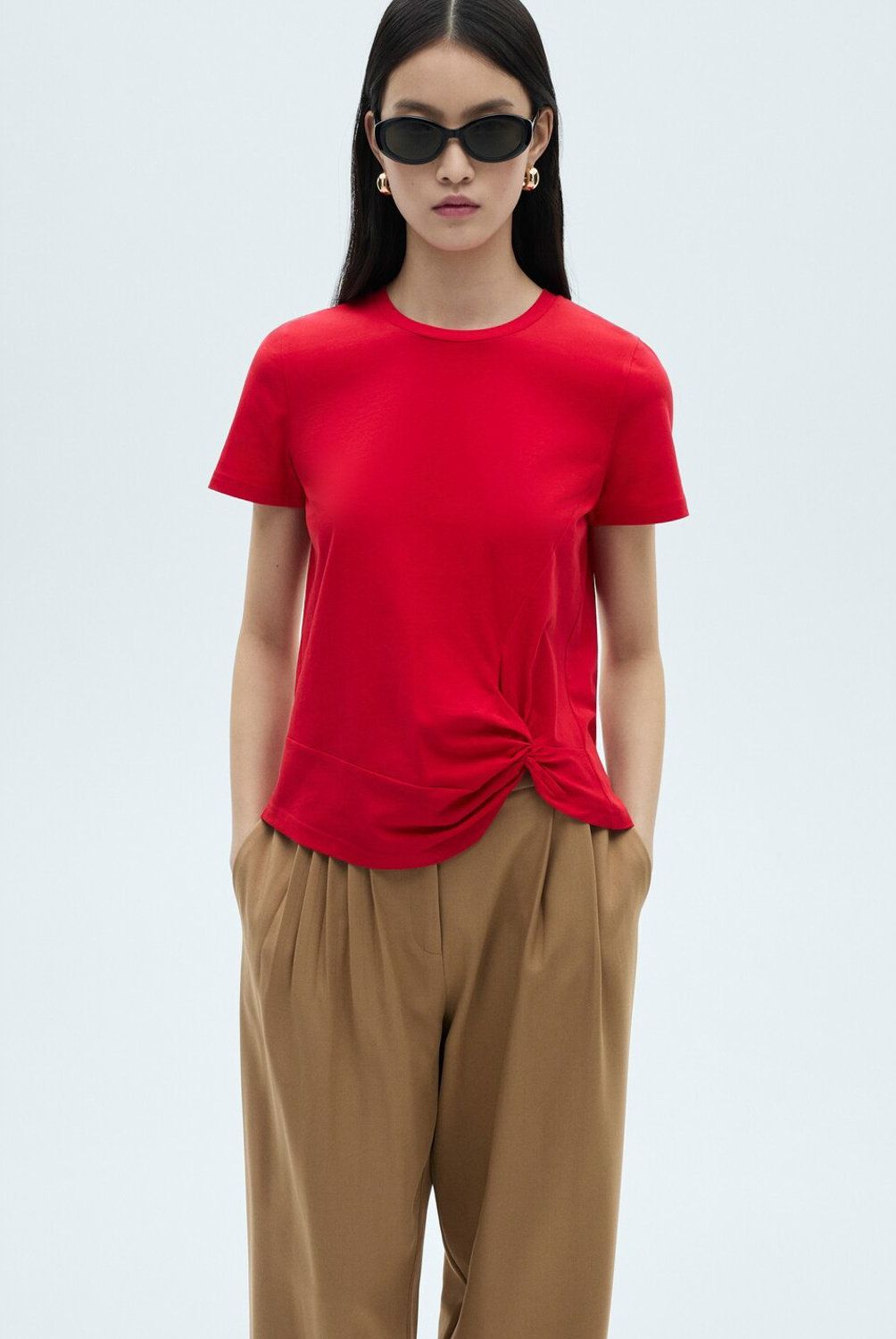 MANGO - Polera Algodón Detalle Nudo Mujer Mango