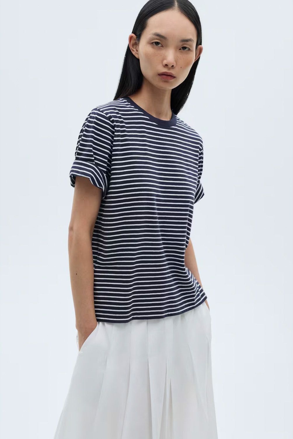 MANGO - Polera 100% Algodón Rayas Mujer Mango