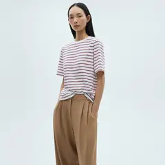 MANGO - Polera 100% Algodón Rayas Mujer