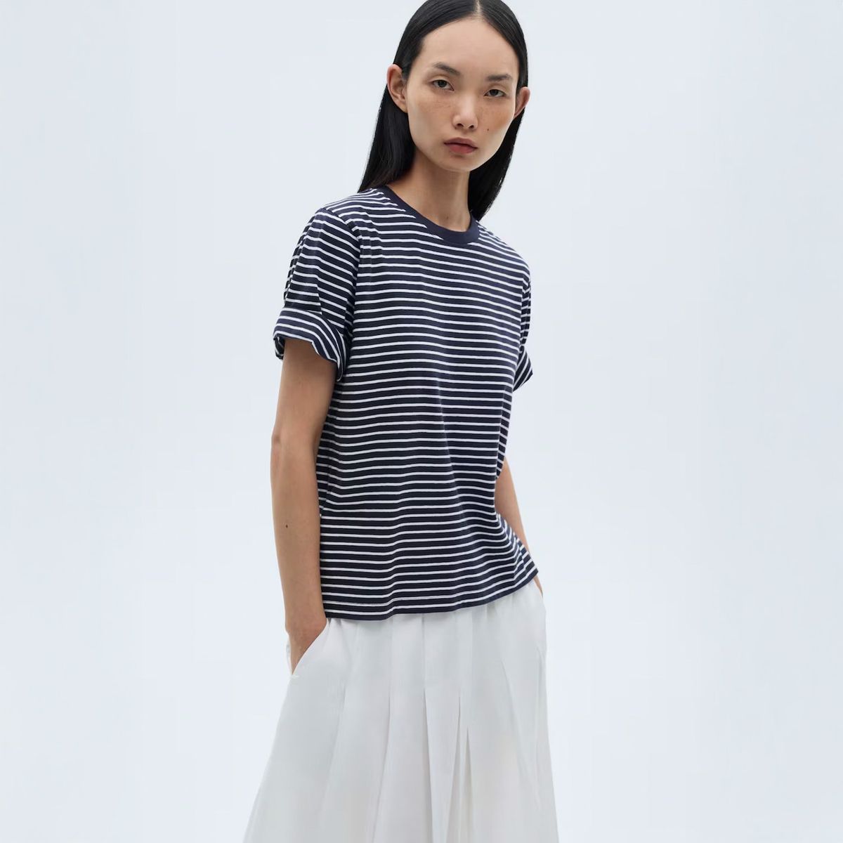 MANGO - Polera 100% Algodón Rayas Mujer Mango