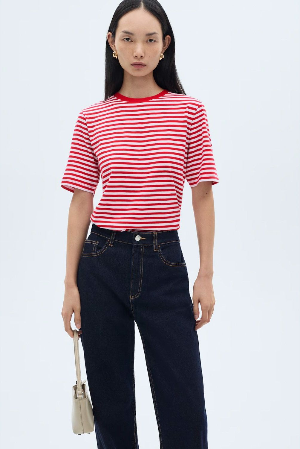 MANGO - Polera 100% Algodón Rayas Mujer Mango