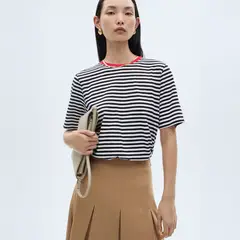 MANGO - Polera 100% Algodón Rayas Mujer