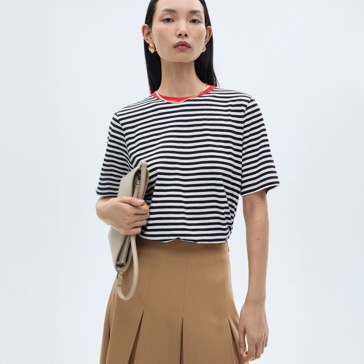 MANGO - Polera 100% Algodón Rayas Mujer Mango