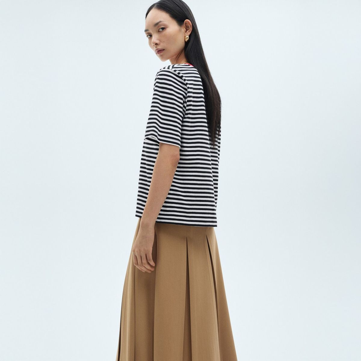 MANGO - Polera 100% Algodón Rayas Mujer Mango