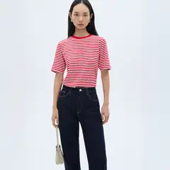 MANGO - Polera 100% Algodón Rayas Mujer