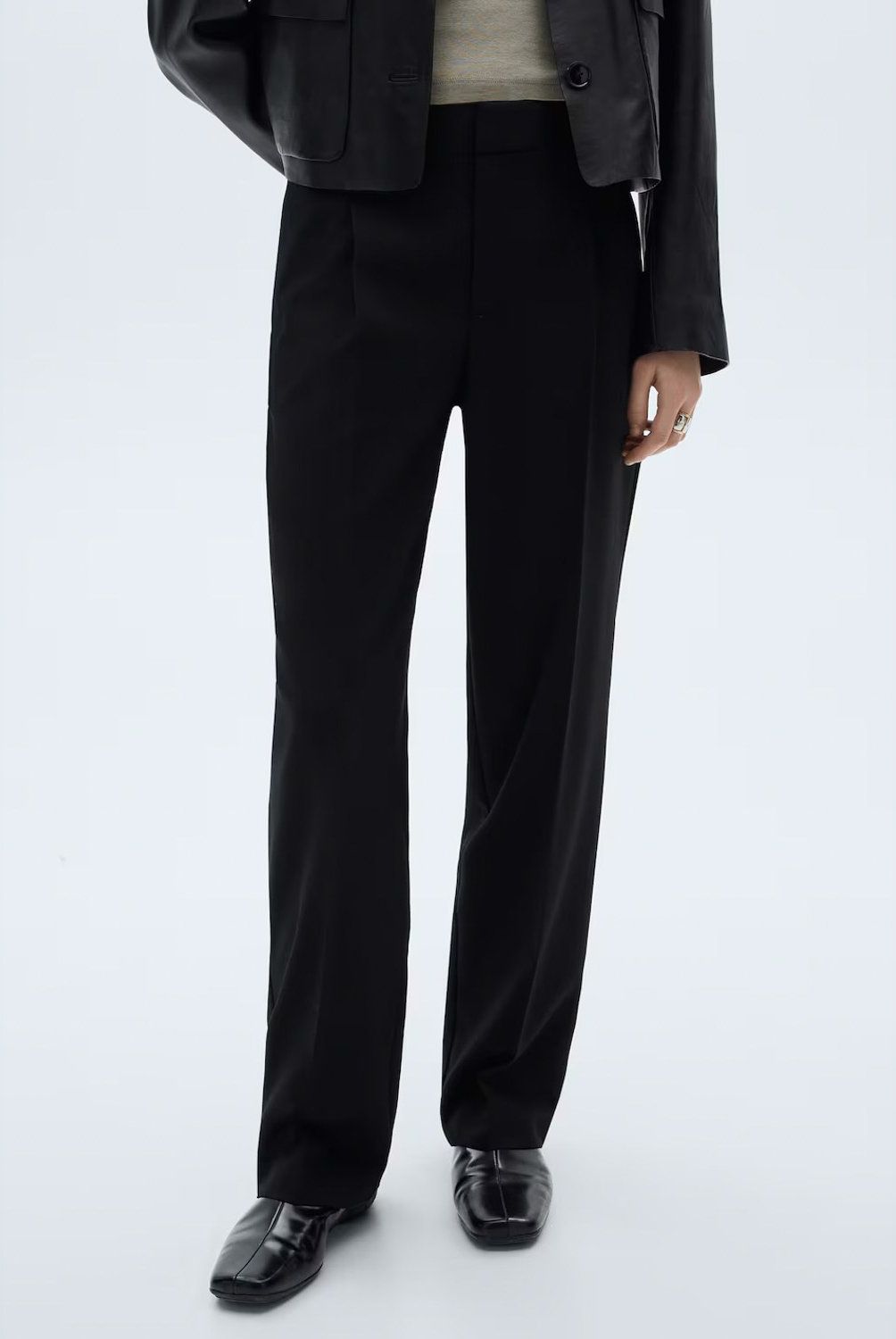 MANGO - Pantalón Recto Pinzas Mujer Mango