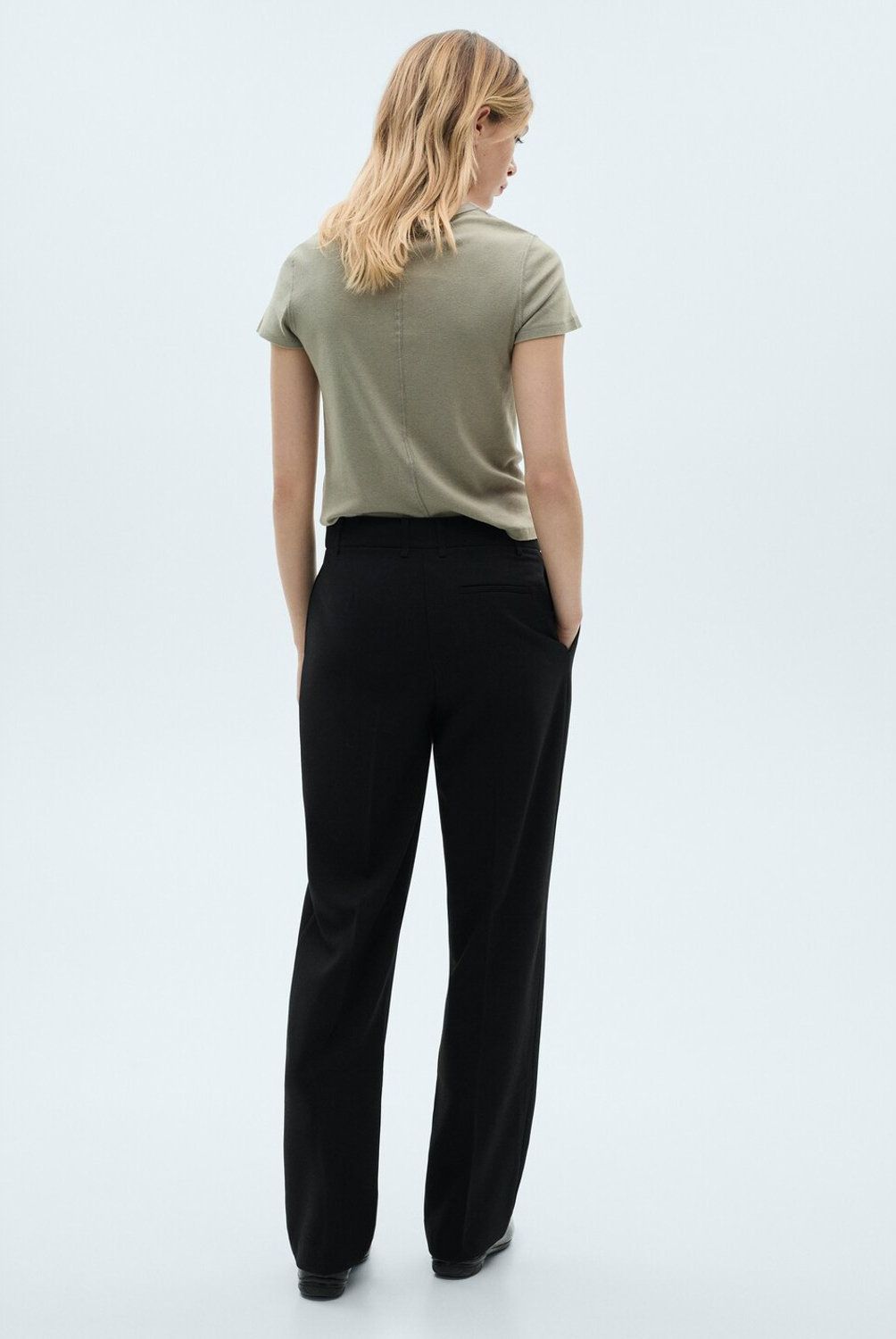 MANGO - Pantalón Recto Pinzas Mujer Mango