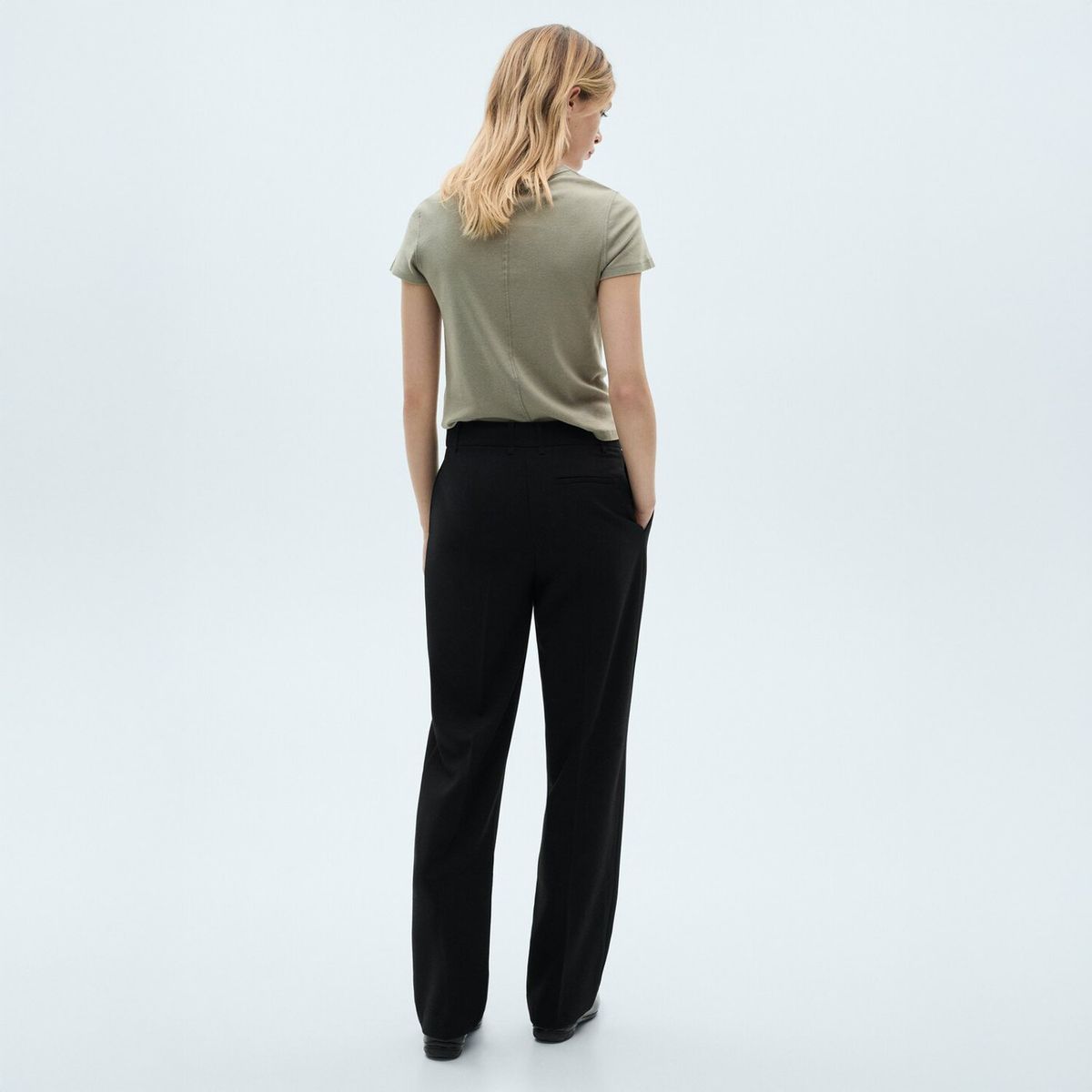 MANGO - Pantalón Recto Pinzas Mujer Mango