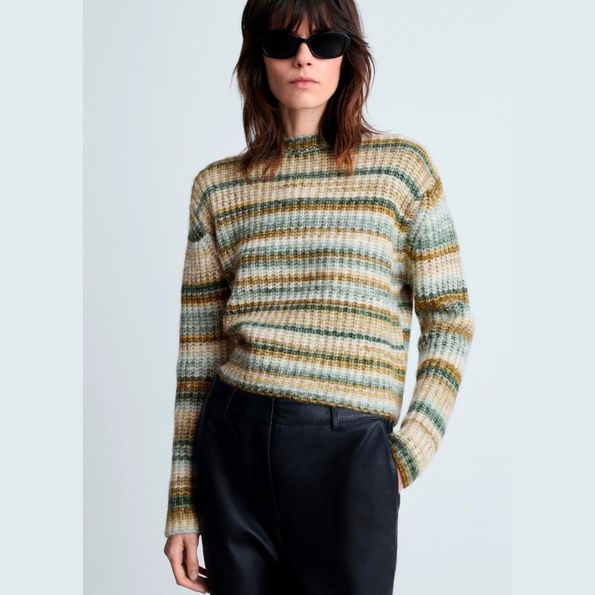 MANGO - Jersey Rayas Cuello Redondo Mujer Mango