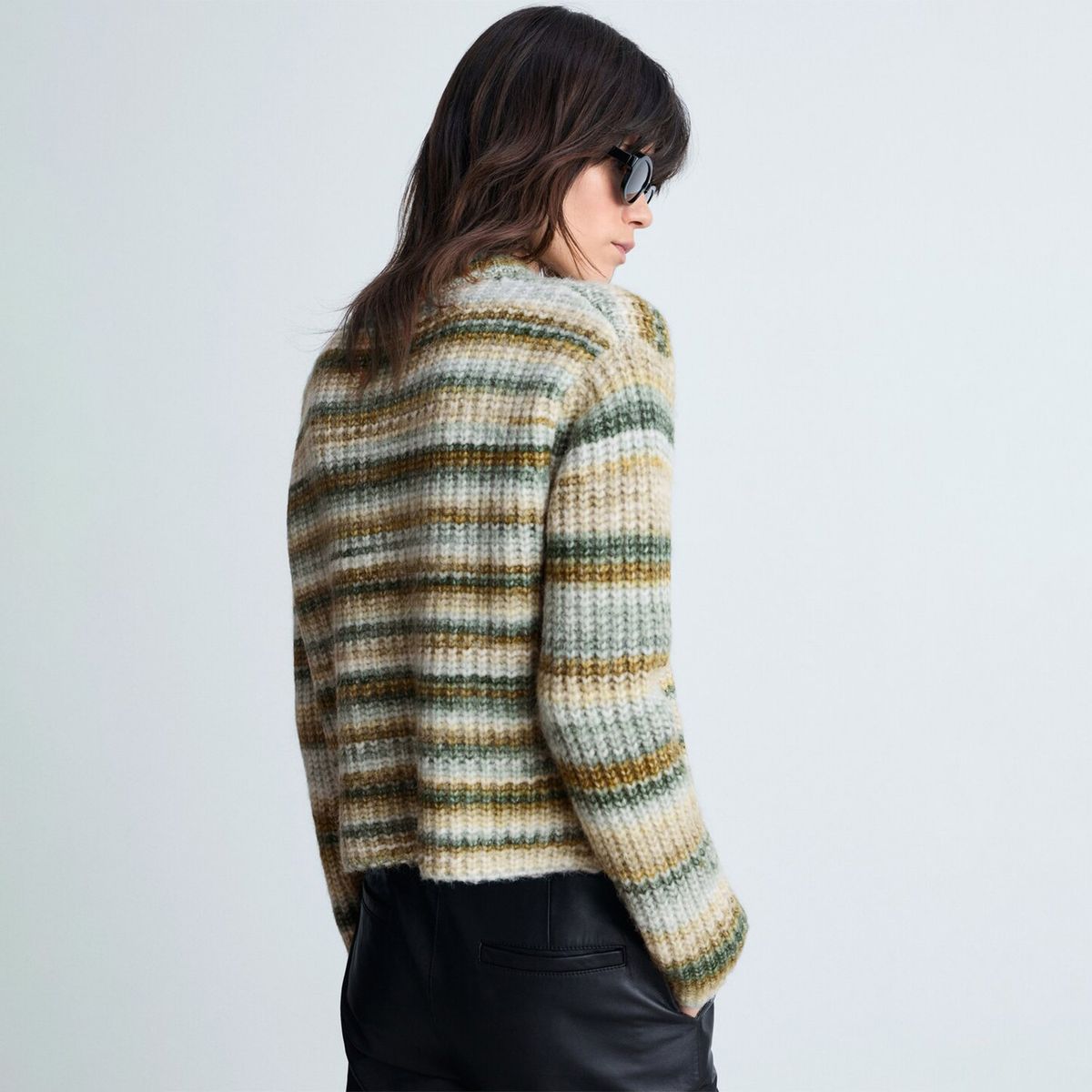 MANGO - Jersey Rayas Cuello Redondo Mujer Mango