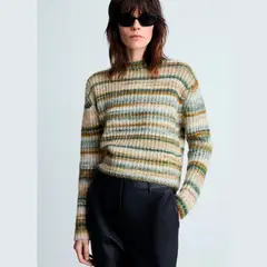 MANGO - Jersey Rayas Cuello Redondo Mujer