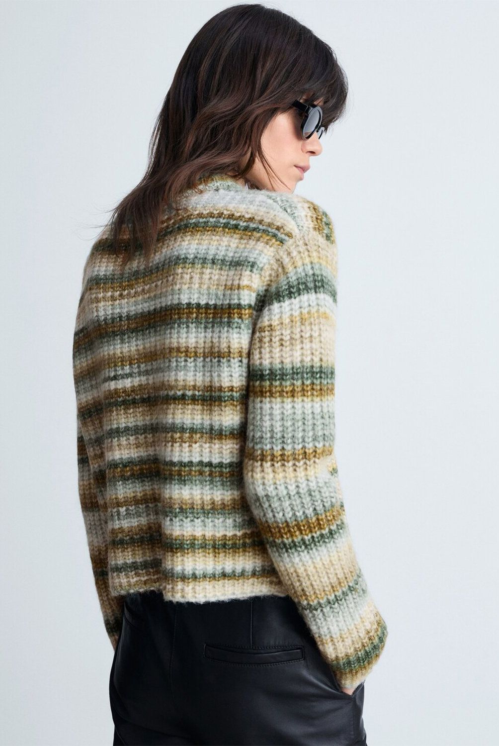 MANGO - Jersey Rayas Cuello Redondo Mujer Mango