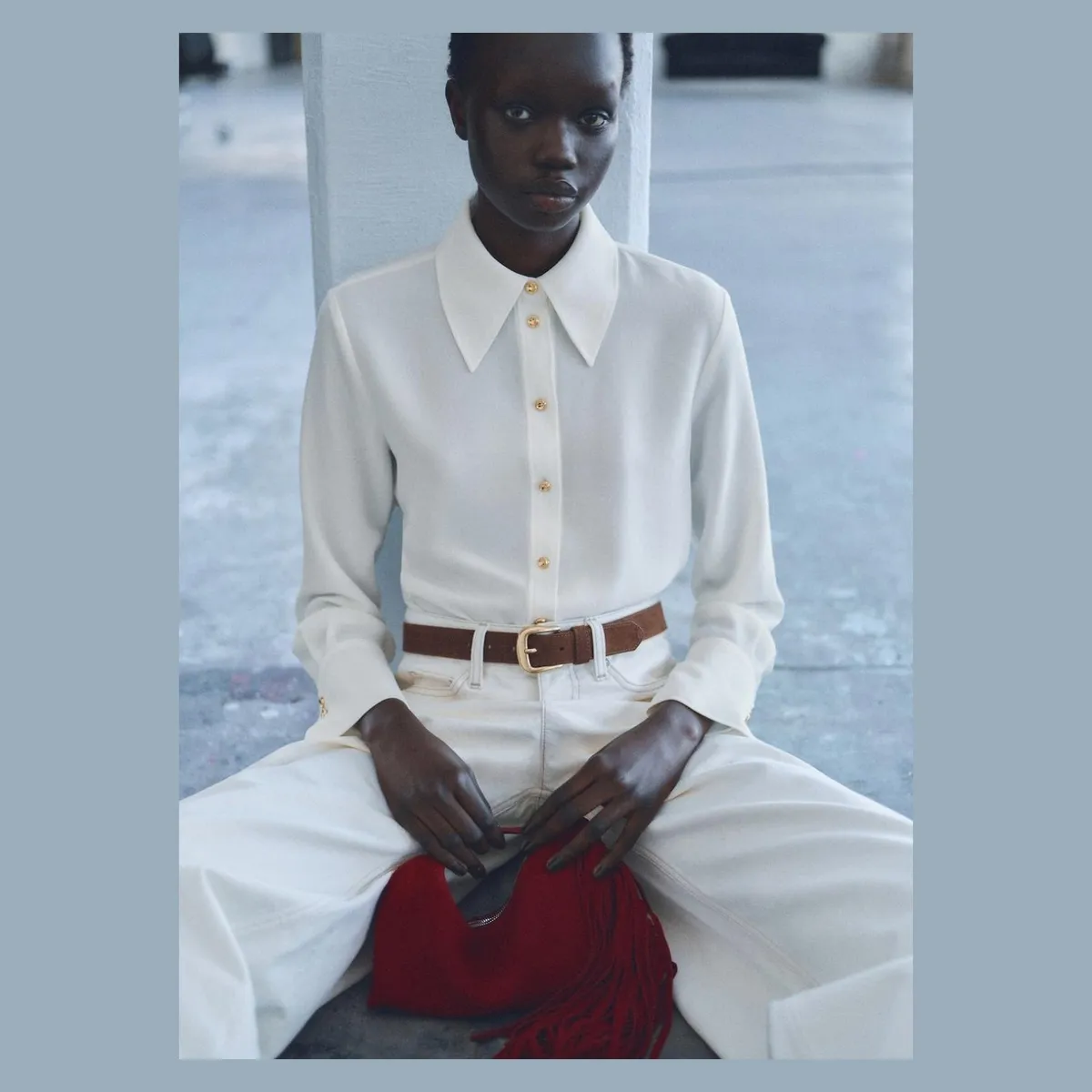 MANGO - Blusa fluida botones Mujer Mango