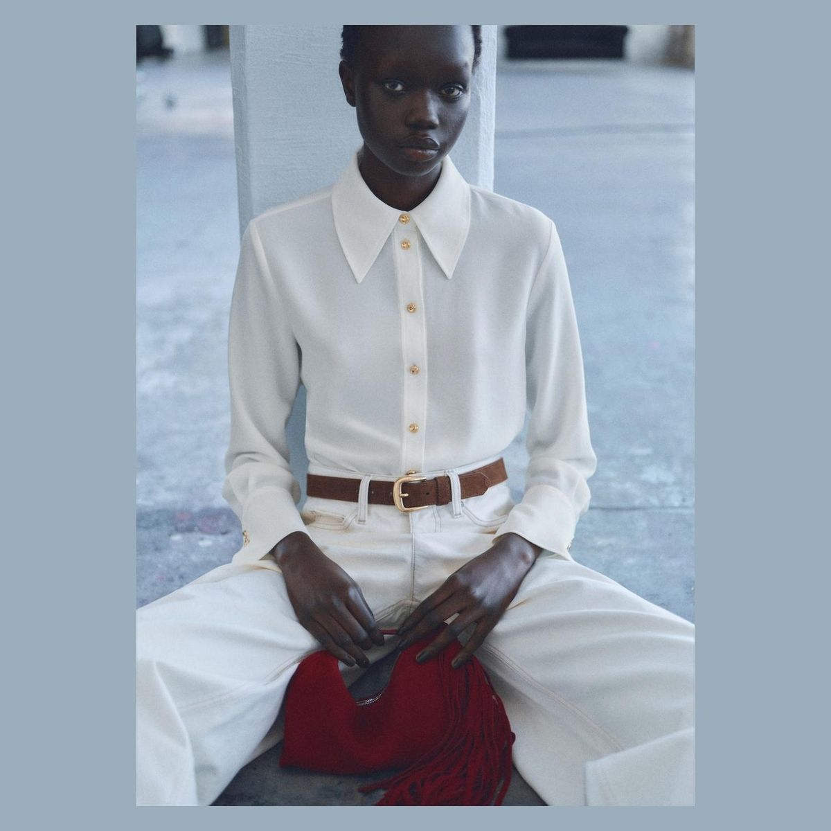 MANGO - Blusa fluida botones Mujer Mango