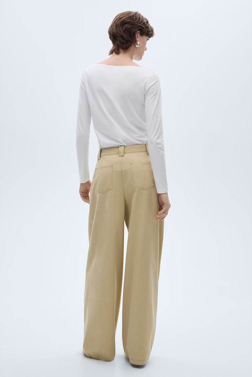 MANGO - Polera Cuello Barco Algodón Mujer Mango