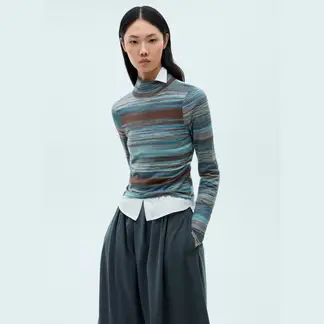 MANGO - Sweater Rayas Cuello Alto Mujer