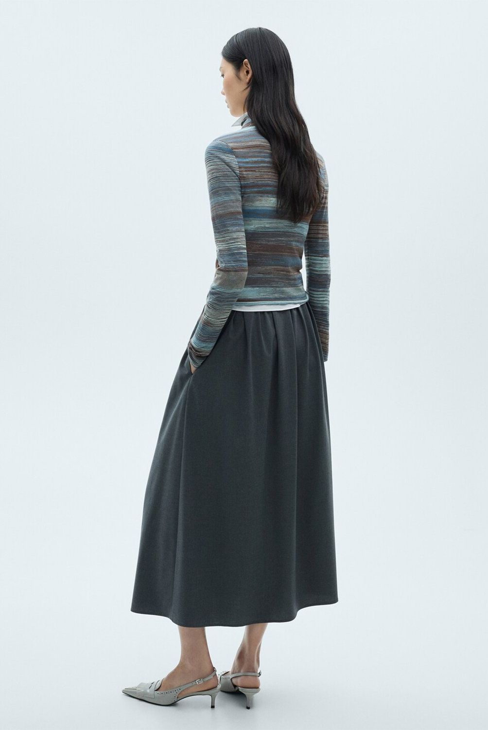 MANGO - Sweater Rayas Cuello Alto Mujer Mango