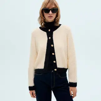 MANGO - Sweater Botones Contraste Mujer