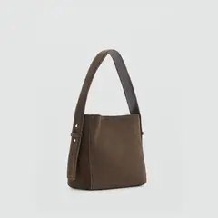 MANGO - Cartera Piel Serraje Mujer