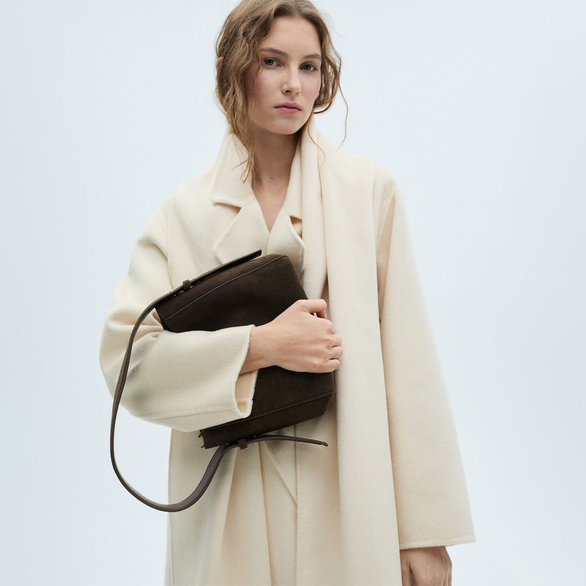 MANGO - Cartera Piel Serraje Mujer Mango