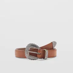 MANGO - Cinturón Hebilla Relieve Mujer