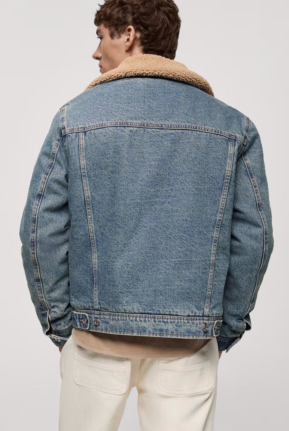 MANGO MAN - Chaqueta Vaquera Detalles Borreguito Hombre Mango Man