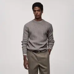 MANGO MAN - Sweater Punto Combinado Hombre