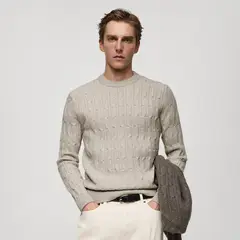 MANGO MAN - Sweater Punto Trenzado Hombre