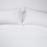 Juego De Sábanas Algodón 300 Hilos Lisa Blanca