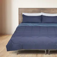 ROSEN - Plumón Bicolor Lines Denim