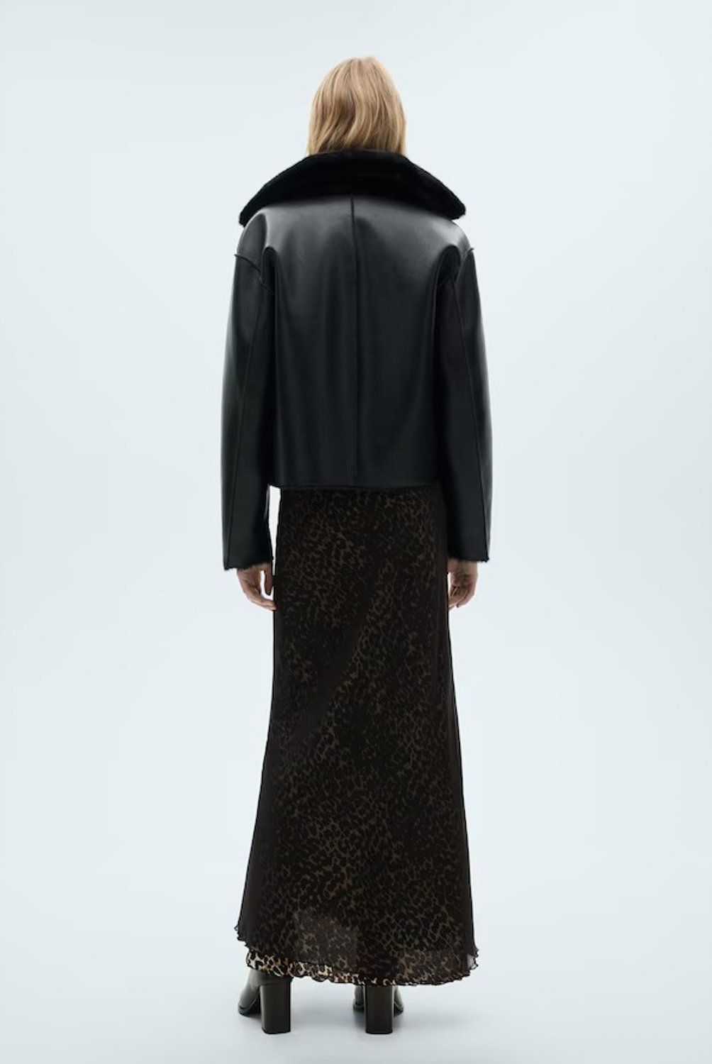MANGO - Falda Evasé Leopardo Mujer Mango