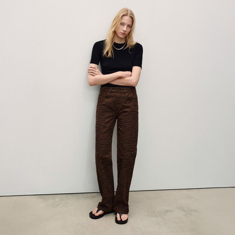 MANGO - Jeans Rectos Estampado Cebra Mujer Mango