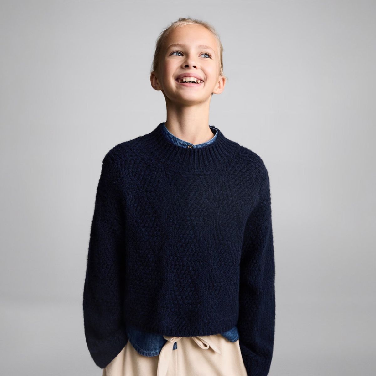 MANGO KIDS - Sweater Punto Cuello Perkins Niña Mango Kids